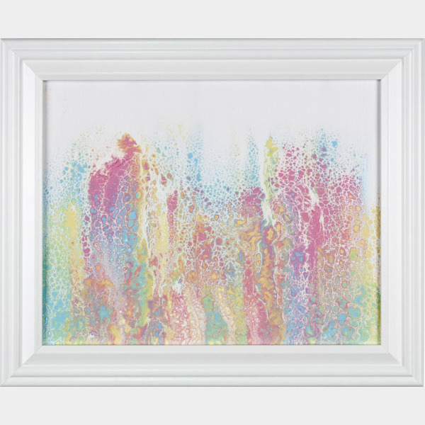 by Heather Miller, WhiteRose's Art Rainbow Sorbet, Rainbow Acrylic Pour Painting by Heather Miller Art